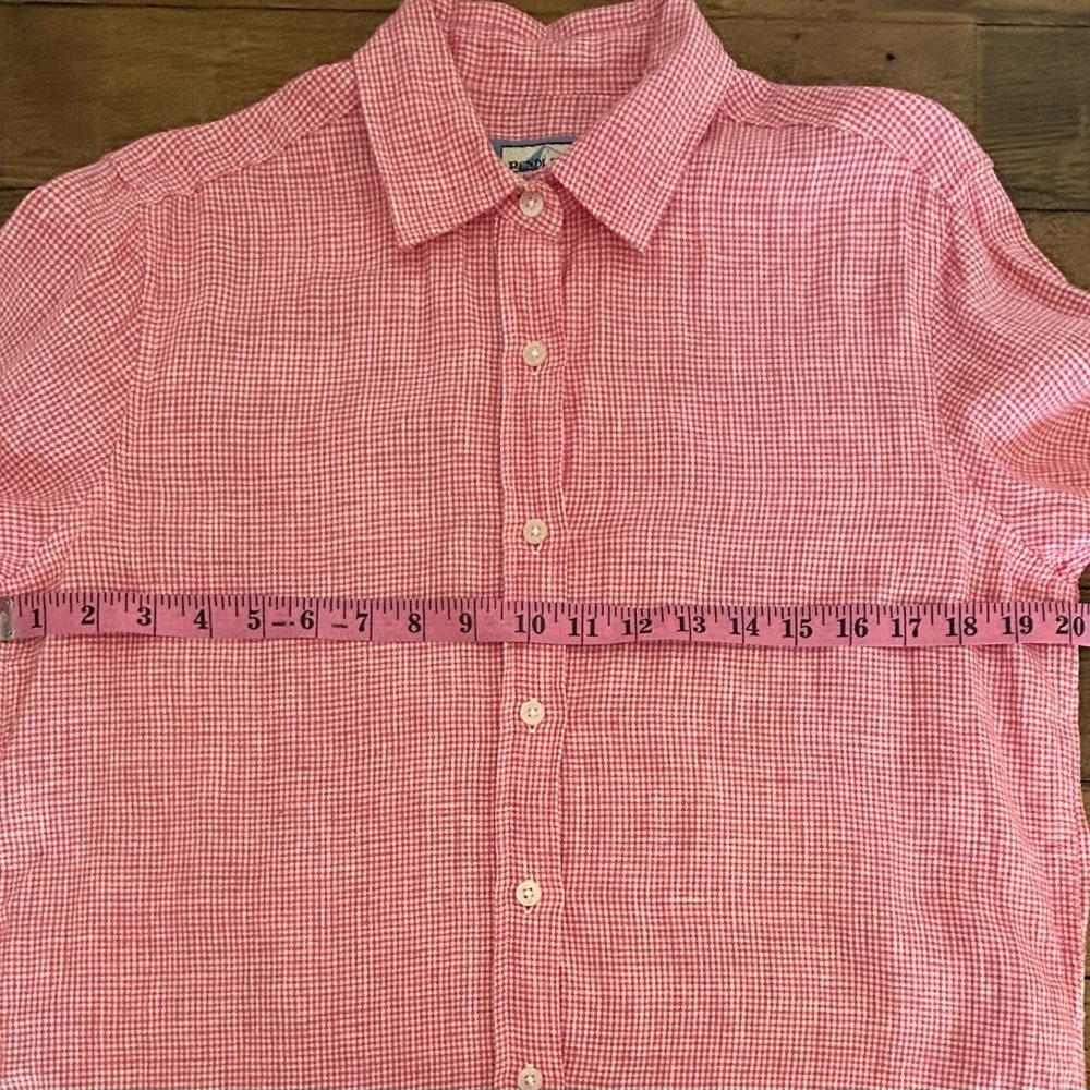 Pendleton Red Plaid Button Down Shirt 100% Linen - image 7